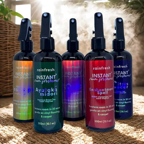All five Instant Room Freshener scents in a row