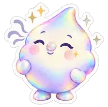 Rintik happily sniffing, sticker art